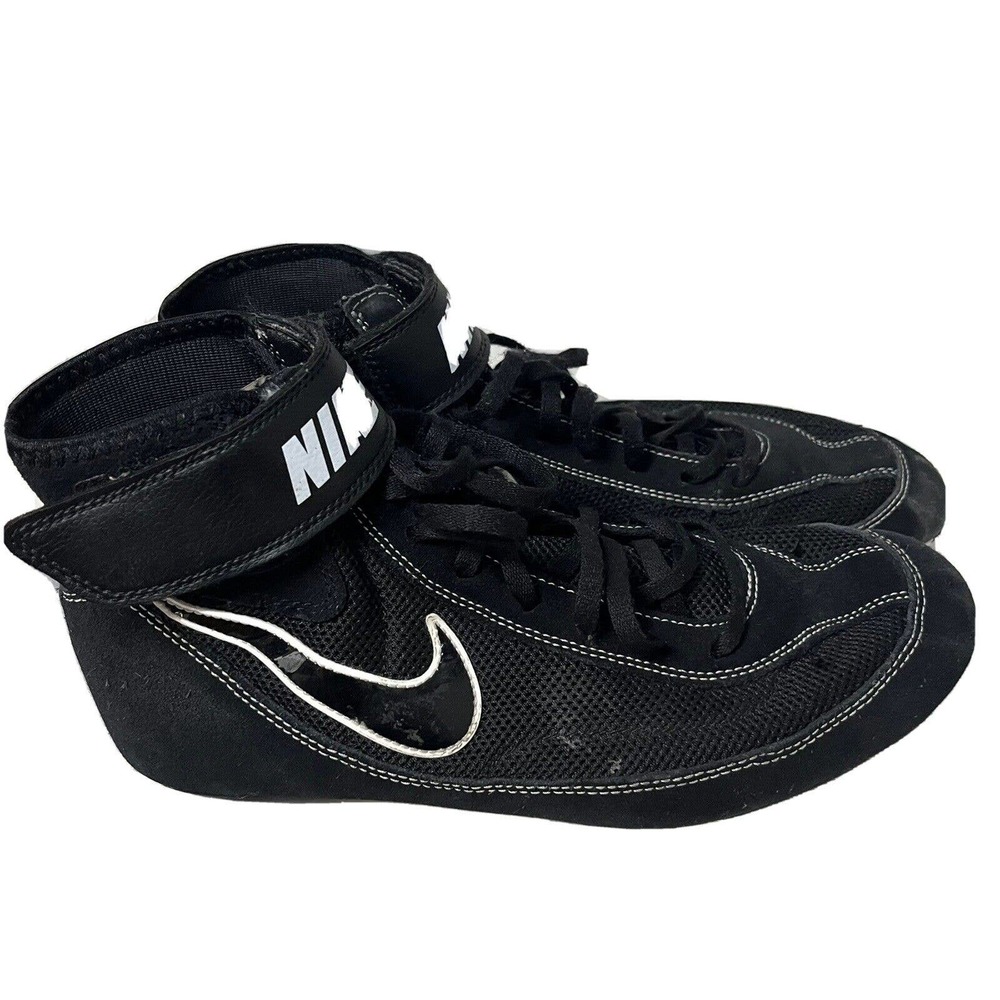 Nike Black White Sidesweep Wrestling Shoes Size 9.5 Gem